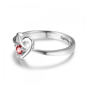 Birthstone Ring, Sterling Silver Personalized Engravable Ring JEWJORI102498